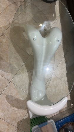 Glass Top Dining Table Sculptural Base