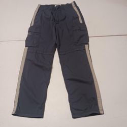 Hollister Men's Navy Track Cargo Pants Side Stripe - Size Medium (Good Condition)