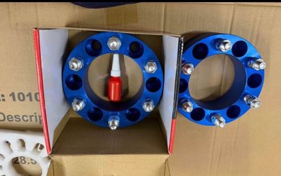 Forged 6061-T6 Aluminum Wheel Spacers – 2” – 6x5.5 (6x139.7) – Blue – NEW