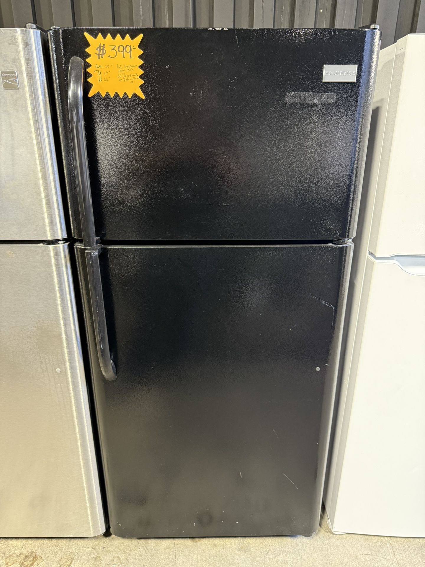 Frigidaire black top and bottom refrigerator
