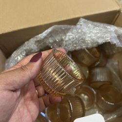 Small Gold Votive Tea Light Candle Holders