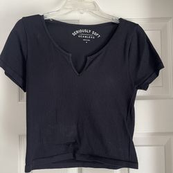 Aeropostale Aero Womens Size M Black Crop Top / Shirt
