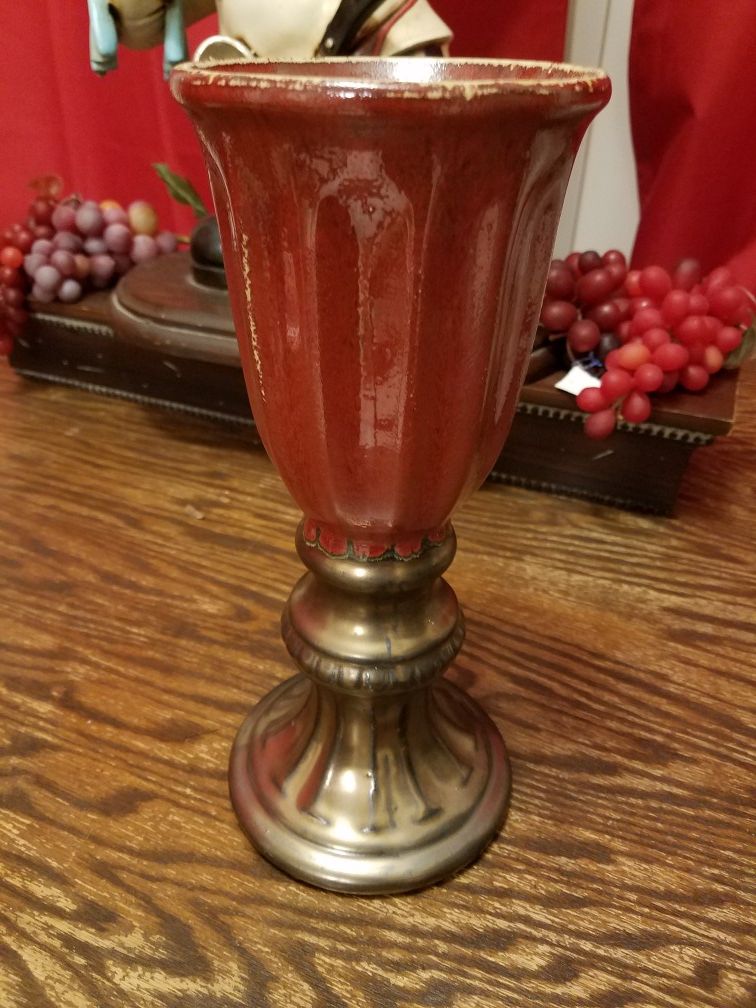 New red candle holder home decor