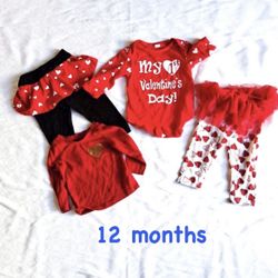 Baby Girl Valentine’s Outfit Size 12 Months 