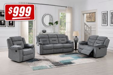 Gray- Sofa reclining 3pcs.🛋️📦🆕