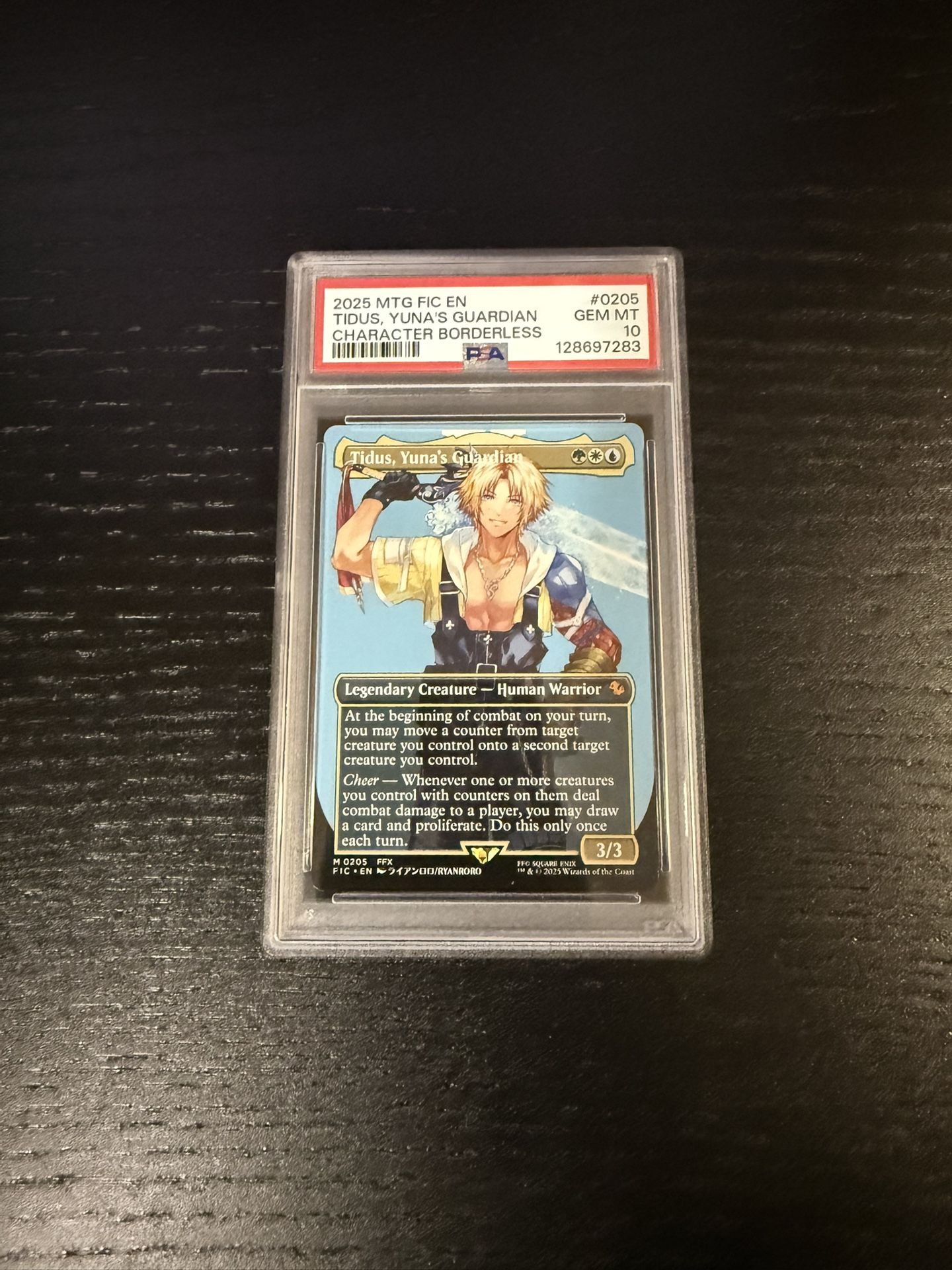 2025 MTG FINAL FANTASY COMMANDER BORDERLESS FOIL TIDUS, YUNA'S GUARDIAN  #0205 PSA 10