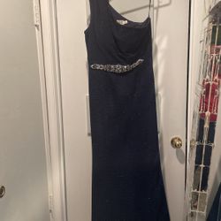 Navy Blue Formal Full Length Dress
