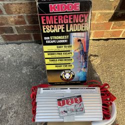Kidde Fire Escape Ladder, 2-Story Rope Extends to 13-Foot, Anti-Slip Rungs, Red