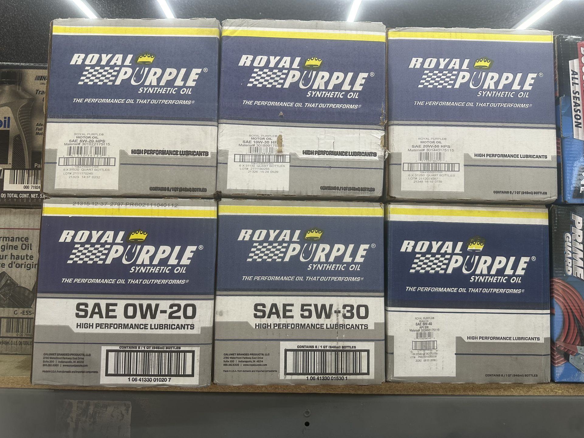 Royal Purple 0W20 5W20 5W30 5W40 10W30 20W50