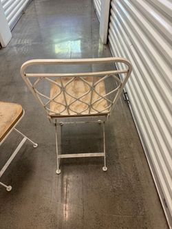 Folding Metal and Wood Bistro Chair