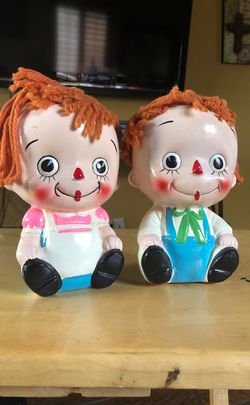 Raggedy Ann and Andy porcelain coin banks