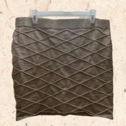 2X Forever 21+ Stretch Gold Woven Mini Skirt