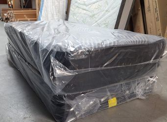16" Thick 2 pc Twin Double Euro Pillow Top Mattress in Plastic Only Supreme Comfort Instant Savings 