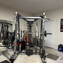 Smith machine with bench