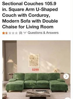 Green Corduroy Sectional Sofa