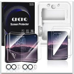 iPhone Duo Inner Screen Protector + Outer Screen Tempered Glass Easy Installation, EPU Film, HD Clear, Crease Resistant, Bubble Free, Case Friendly, w