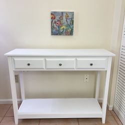 Modern 3-Drawer Console Table (white) - Entryway