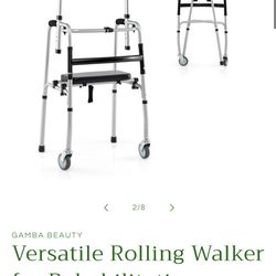Adult rolling walker with seat