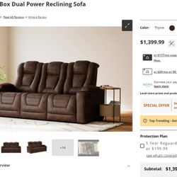 Dual Power Reclining Sofa