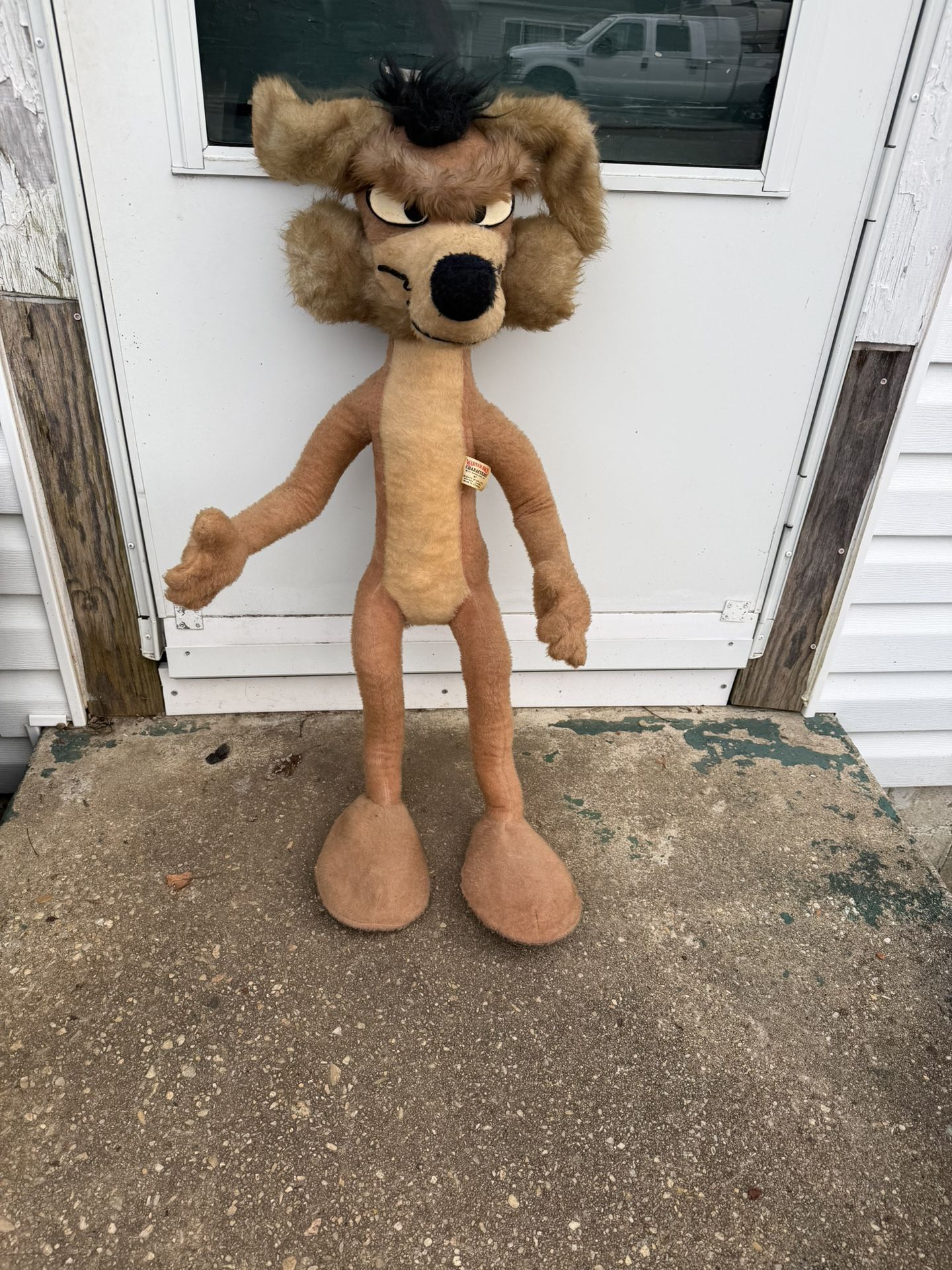 VTG 1971 Wile E. Coyote Jumbo 46" Plush Wired Doll Warner Bros Stuffed ORIGINAL
