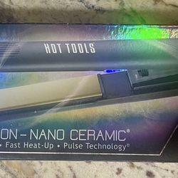 Hot Tools Nanoceramic 1” Keratin Iron Straightener Salon Flat Iron
