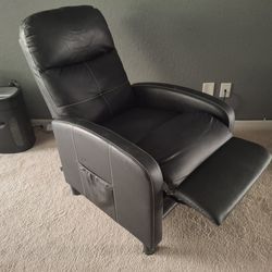 Black Faux Recliner Chair with Massage