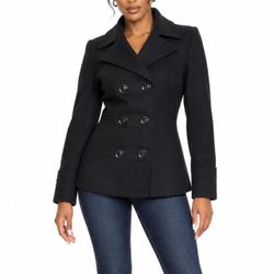 American Rag Black Double Breasted Peacoat Jacket Size M Dark Academia Goth