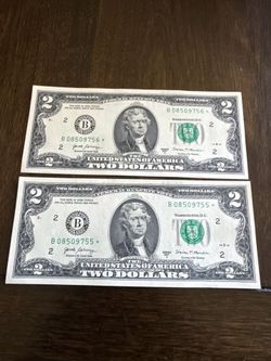 2 dollar bill start note⭐️ consecutive