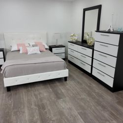 Brand New Bedroom Set / Queen Bed, 2 Nightstands, Dresser, Mirror And Chest / Fast 🚚