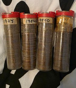 Vintage penny rolls