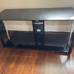 Modern Black Glass TV Stand 