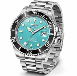 Invicta Pro Diver Quartz Date 100m Blue Dial Black Bezel SS Bracelet 43mm