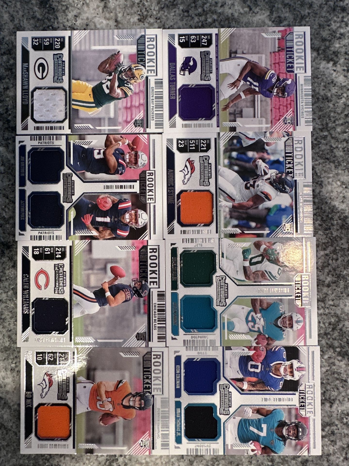 2024 Panini Contenders Rookie Ticket Patch Lot – NFL Rookie Cards