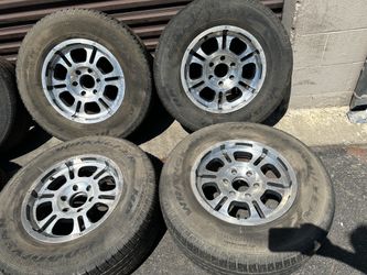 Offroad style 17x8 inch aluminum wheels with old tires 6 lug Chevy GMC