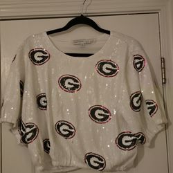 Sequins UGA Crop Top