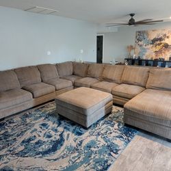 Very Large Couch & Ottoman W/ Storage