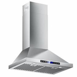 INATECK 30 in. 600 CFM Convertible Wall Mount Range Hood with Remote, Touch Control LCD, Long-term Warranty in Stainless Steel