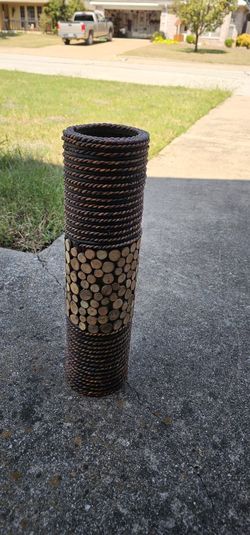 Vase - Rope With Wood Pieces - Very Unique