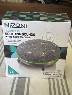 Nizoni rechargeable Soothing Sounds White Noise Machine. 7x sound modes, 8 light modes.