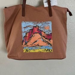 SONOMA CANVAS TOTE BAG PURSE CANYON THEME NEW