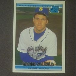1991 Leaf 1992 Donruss Roger Salkeld Seattle Mariners #7 Rated Rookie Baseball Card Vintage Collectible Sports MLB Trading Major League Pro 