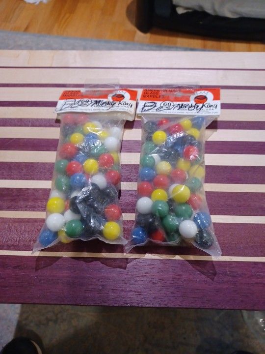 2 Bags Of 60 Esch Glass Marbles