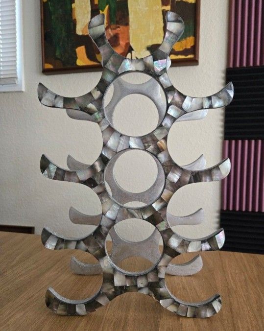 😎 Mother of Pearl 12-Bottle Wine Rack / Standing Wine Holder