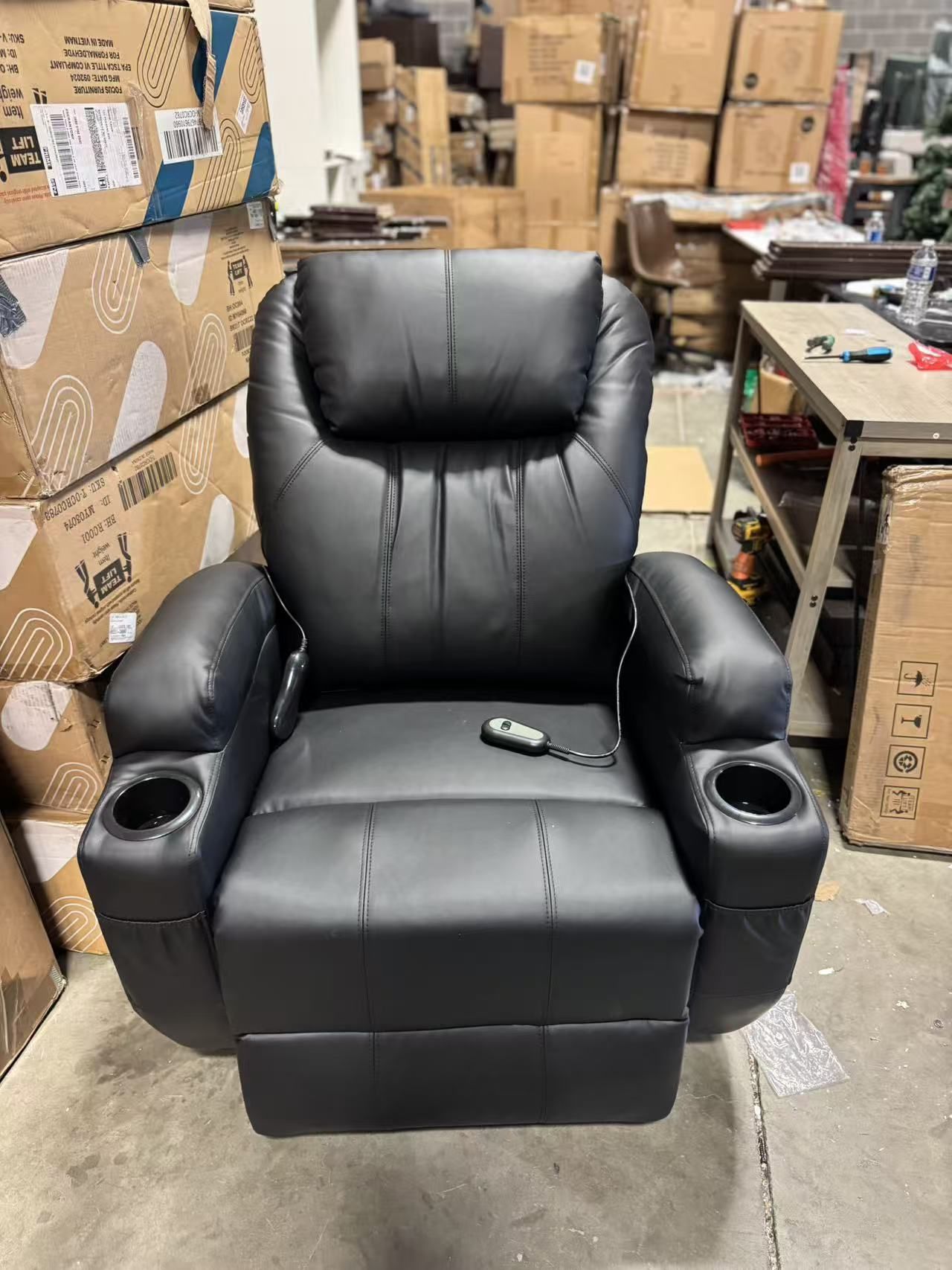 ❤️Flamaker Power Lift Recliner Chair PU Leather with Massage for Elderly Ergonomic Lounge Chair