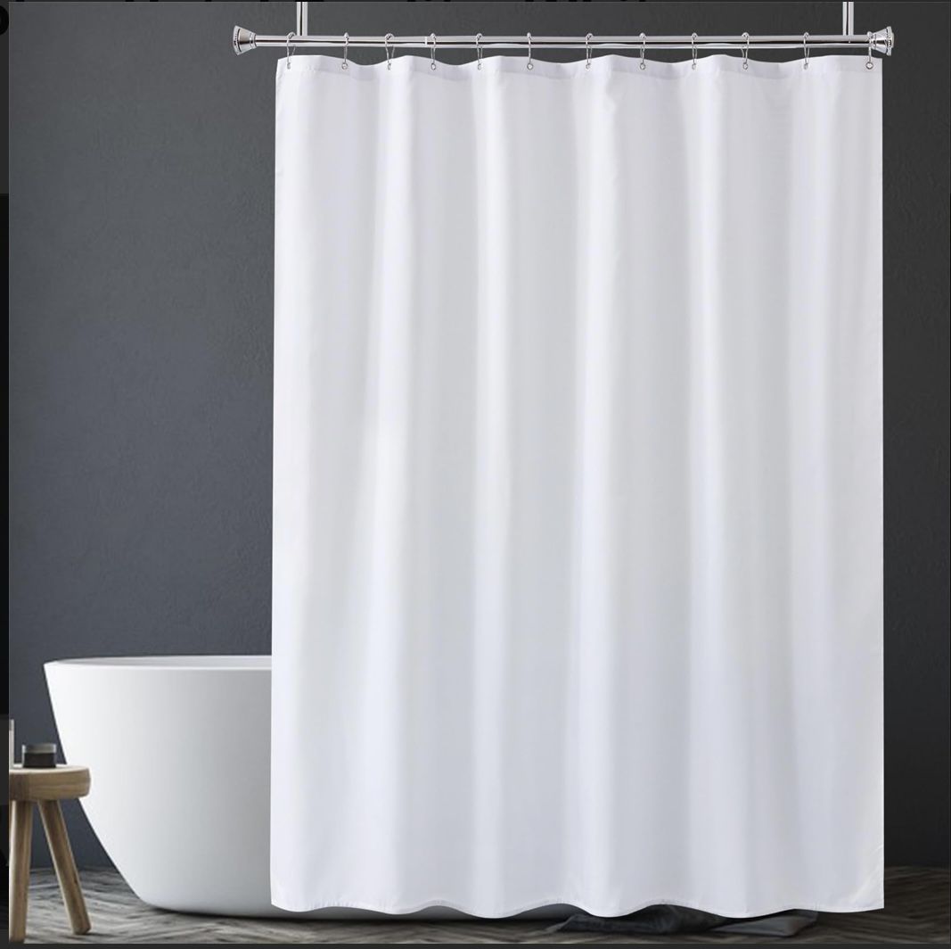 White Long Shower Curtains And Liner 72x78. Make Me A Offer