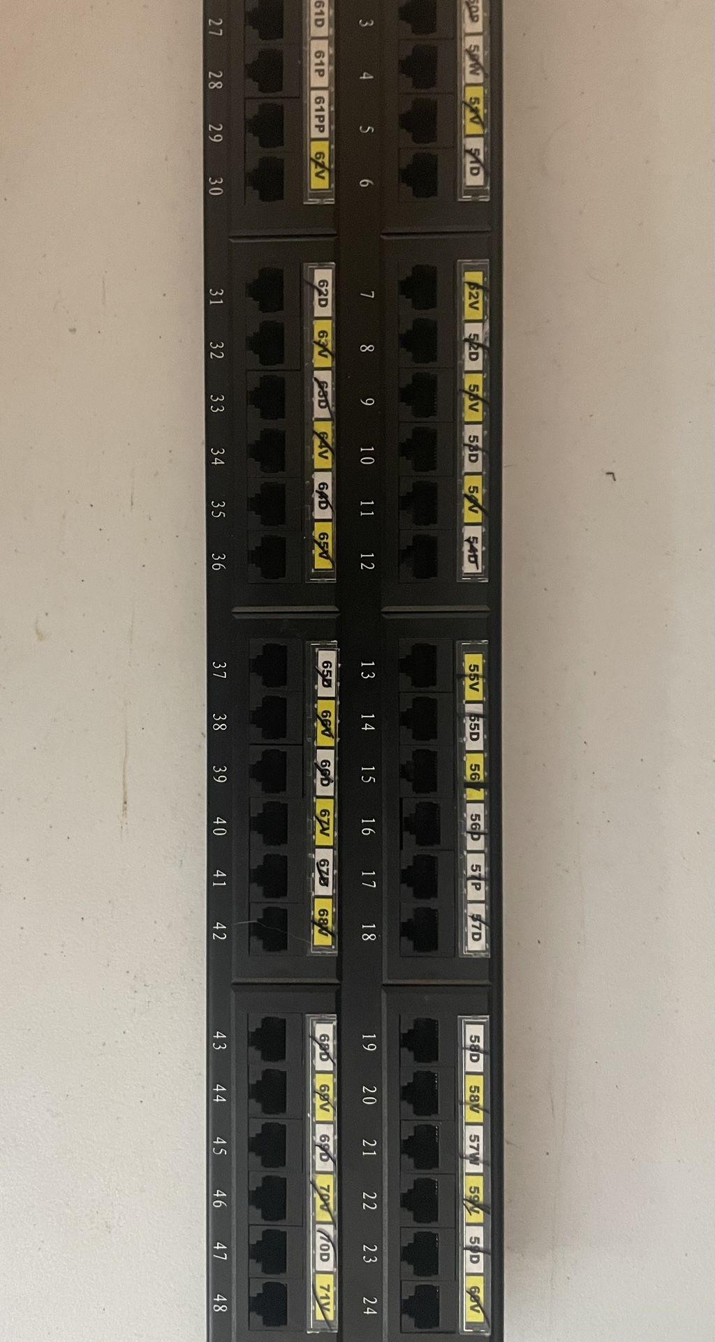 1x Cat 6 - 48 Port Patch Panel (2U Rack Mount)