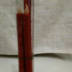 3 Elegant Glitter Taper Candles