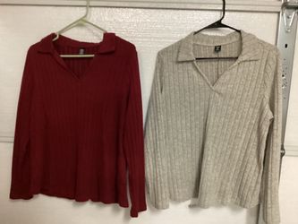 2 women’s long sleeve shirts size extra large