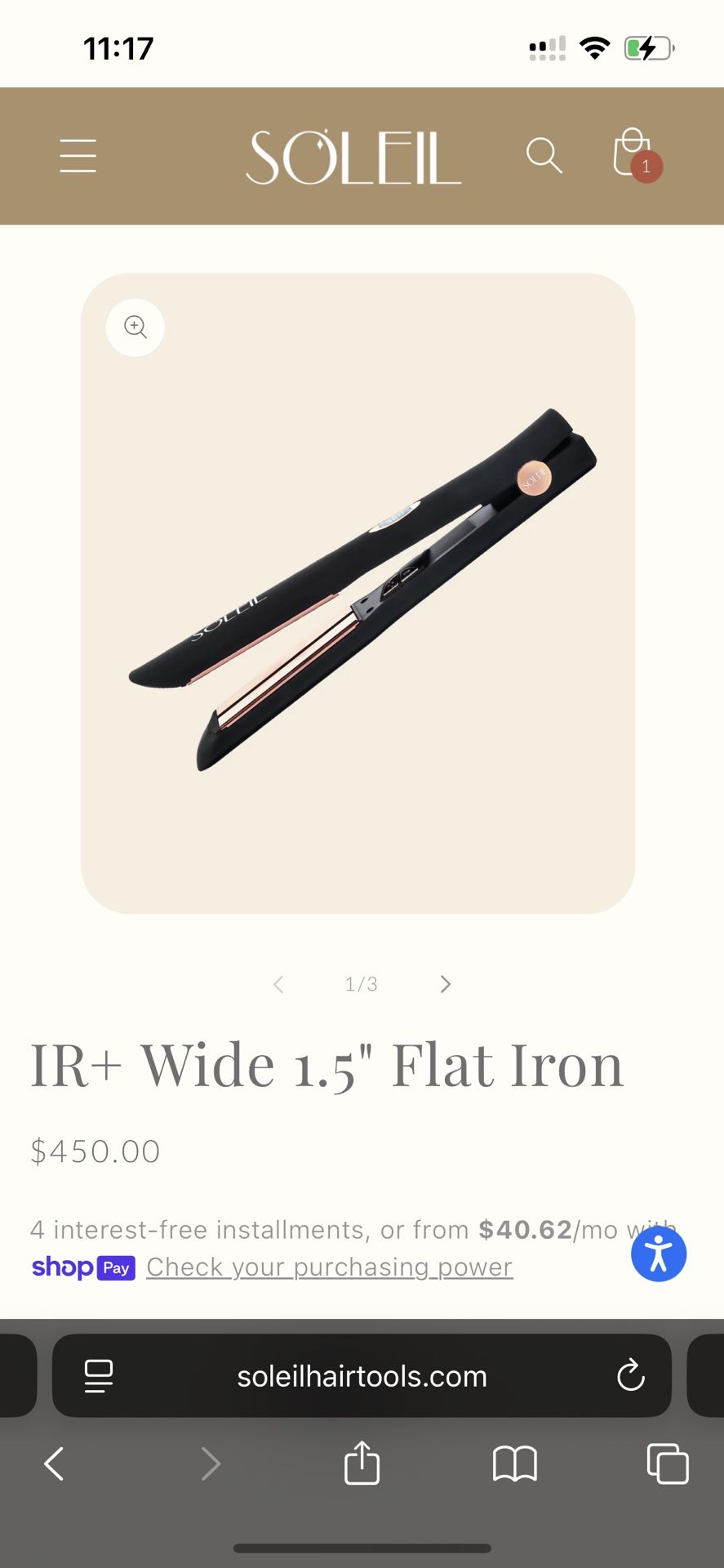 SOLEIL blow Dry Brush Or Flat Iron
