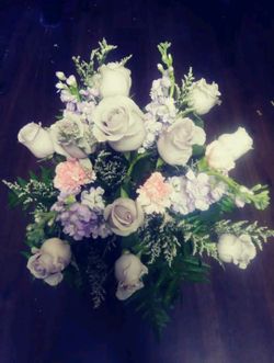 Lavender and Pink flower arrangement